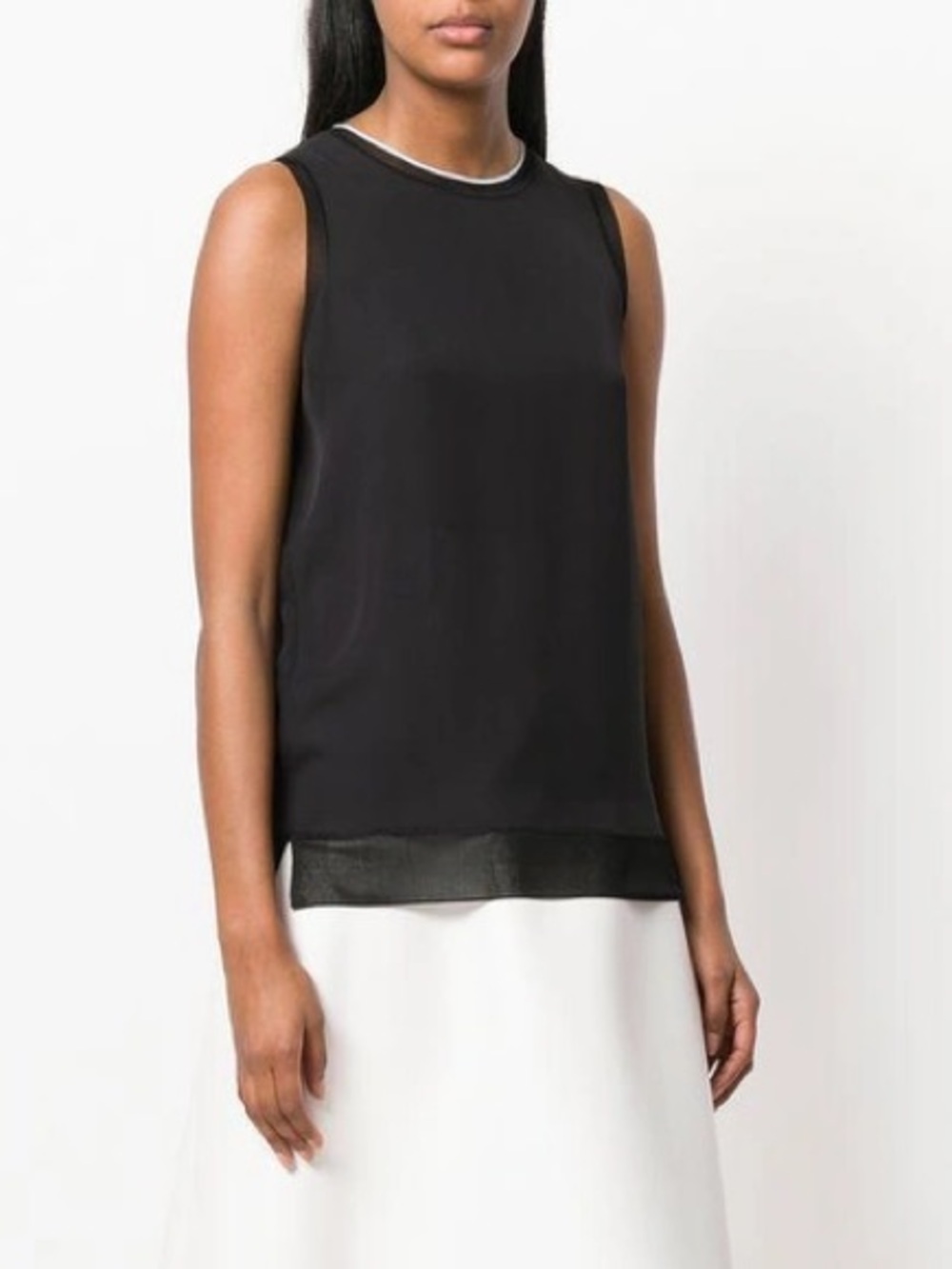 THEORY 100% silk Round Neck Tank Top In Black Women’s size Small